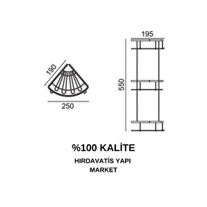Zirve 304 Üçlü 19x19cm Sabunluk Şampuanlık Ve Köşe Süngerlik