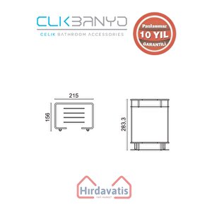 Paslanmaz Pirinç Lidya İkili 15x22cm Sabunluk Şampuanlık Ve Köşe Süngerlik