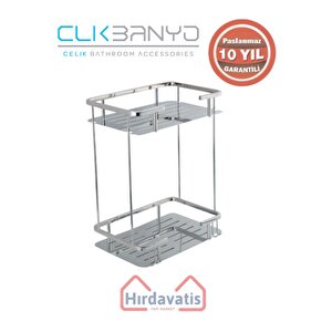 Paslanmaz Pirinç Lidya İkili 15x22cm Sabunluk Şampuanlık Ve Köşe Süngerlik