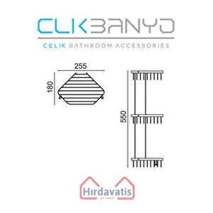 Selen 304 Üçlü 19x19cm Sabunluk Şampuanlık Ve Köşe Süngerlik