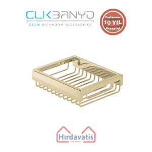 Paslanmaz Pirinç Kumru Lama Sabunluk 10x12 Altın Sarı Gold