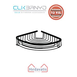 Paslanmaz Pirinç Destina Krom Tekli 19x19cm Sabunluk Şampuanlık Ve Köşe Süngerlik Mat Siyah