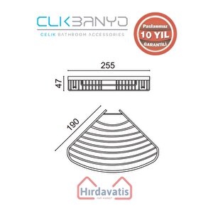Paslanmaz Pirinç Destina Krom Tekli 19x19cm Sabunluk Şampuanlık Ve Köşe Süngerlik Mat Siyah