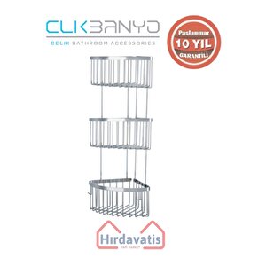 Paslanmaz Pirinç Üçlü Derin Süngerlik 19x19 Sabunluk Ve Şampuanlık