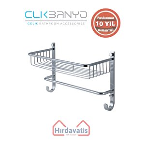 Paslanmaz Pirinç Tekli Havluluk Șampuanlık Sabunluk Ve Köşe Süngerlik