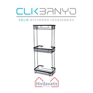 Üçlü Metal Taci 23x15x60 Sabunluk Şampuanlık Ve Köşe Süngerlik