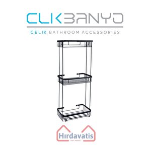 Üçlü Metal Taci 23x15x60 Sabunluk Şampuanlık Ve Köşe Süngerlik