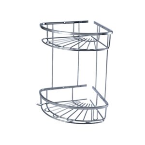 Paslanmaz Pirinç Zirve 304 İkili Lamalı 19x19cm Sabunluk Şampuanlık Ve Köşe Süngerlik