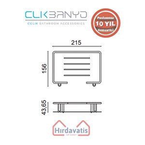 Paslanmaz Pirinç Lidya Tekli 15x22cm Sabunluk Şampuanlık Ve Köşe Süngerlik