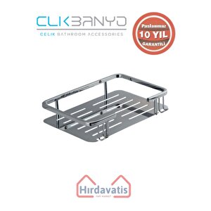 Paslanmaz Pirinç Lidya Tekli 15x22cm Sabunluk Şampuanlık Ve Köşe Süngerlik
