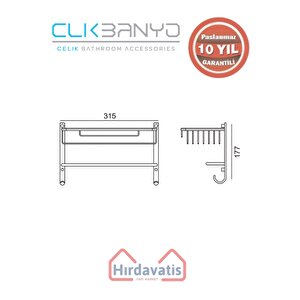 Paslanmaz Pirinç Tekli Havluluk Șampuanlık Sabunluk Ve Köşe Süngerlik Altın Sarı Gold