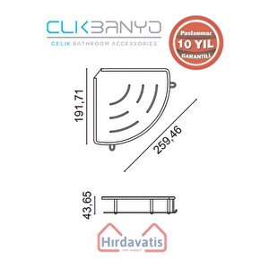 Paslanmaz Pirinç Marin Tekli 19x19cm Sabunluk Şampuanlık Ve Köşe Süngerlik