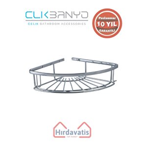 Paslanmaz Pirinç Zirve 304 Tekli Lamalı 19x19cm Sabunluk Şampuanlık Ve Köşe Süngerlik
