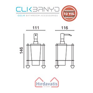Paslanmaz Pirinç Vizyon Set Üstü Sıvı Sabunluk