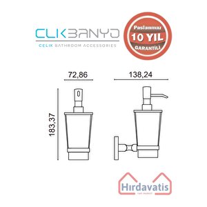 Paslanmaz Pirinç Tamay Montajlı Sıvı Sabunluk