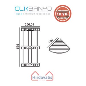 Paslanmaz Pirinç Zerrin Üçlü 18x18cm Sabunluk Şampuanlık Ve Köşe Süngerlik Altın Sarı Gold
