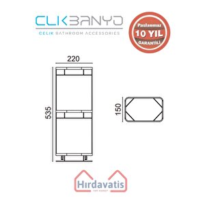 Paslanmaz Pirinç Taci Camlı Üçlü 22x15cm Sabunluk Şampuanlık Ve Köşe Süngerlik