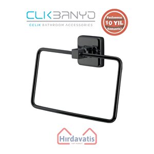 Paslanmaz Pirinç Kumru Kare Havluluk Mat Siyah