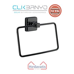 Paslanmaz Pirinç Kumru Kare Havluluk Mat Siyah