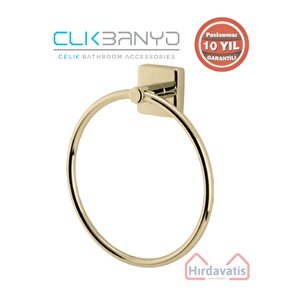 Paslanmaz Pirinç Vizyon Yuvarlak Havluluk Altın Sarı Gold