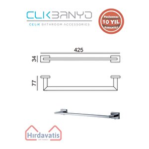 Paslanmaz Pirinç Kenzo Uzun Havluluk 40cm