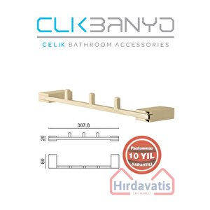 Paslanmaz Pirinç Altın Gold Titanik 3'lü Set Askılık