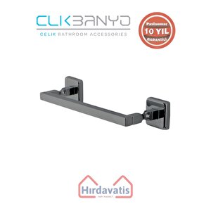 Paslanmaz Pirinç Kumru Kare Boru Uzun Havluluk 30cm Mat Siyah
