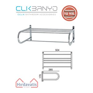 Paslanmaz Pirinç Mercan Lamalı Raf Havluluk 50cm
