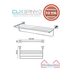 Paslanmaz Pirinç Milano Raf Havluluk 50cm