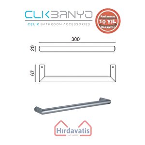 Paslanmaz Pirinç Flora Küvet Kolu Rozetsiz 30cm
