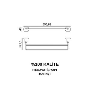 Paslanmaz Pirinç Milano 2’li Uzun Havluluk 50cm