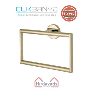 Paslanmaz Pirinç Flora Kare Havluluk Altın Sarı Gold