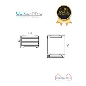 Çelik Taci Ikili 23x15cm Şampuanlık Banyo Rafı Duş Rafı Süngerlik
