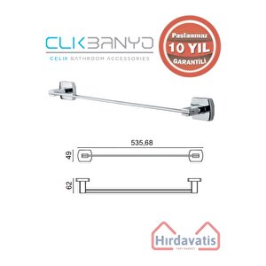 Paslanmaz Pirinç Milano Uzun Havluluk 50cm