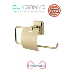 Paslanmaz Pirinç Kumru Geniș Kapaklı Kağıt Havluluk Altın Sarı Gold