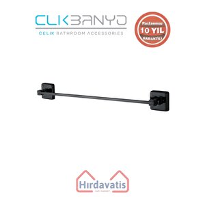 Paslanmaz Pirinç Kumru Uzun Havluluk 50cm Mat Siyah