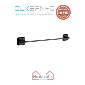Paslanmaz Pirinç Kumru Uzun Havluluk 50cm Mat Siyah