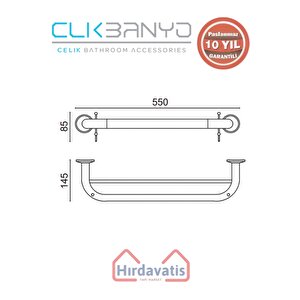 Paslanmaz Pirinç Bella Kili Uzun Havluluk Kancalı 50cm