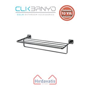 Paslanmaz Pirinç Milano Raf Havluluk 50cm Mat Siyah