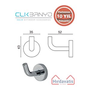 Paslanmaz Pirinç Eser Tekli Askılık