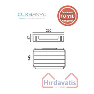 Paslanmaz Pirinç Taci 22x15cm Şampuanlık Banyo Rafı Süngerlik Altın Gold