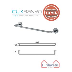 Paslanmaz Pirinç Eser Uzun Havluluk 60cm