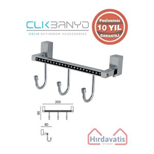 Paslanmaz Pirinç Swwor 3’lü Askılık