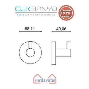 Paslanmaz Pirinç Flora Tekli Askılık