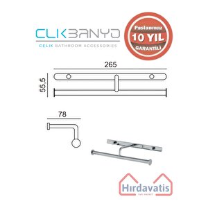 Paslanmaz Pirinç Vera 2’li Açık Kağıtlık