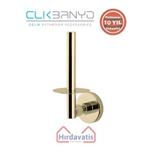 Paslanmaz Pirinç Flora Yedek Kağıtlık Altın Sarı Gold