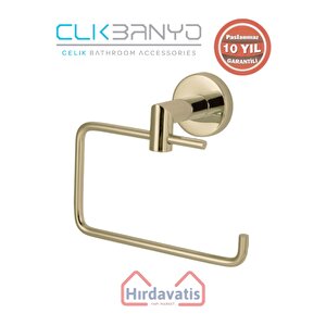 Paslanmaz Pirinç Flora Kağıtlık Kapaksız Altın Sarı Gold