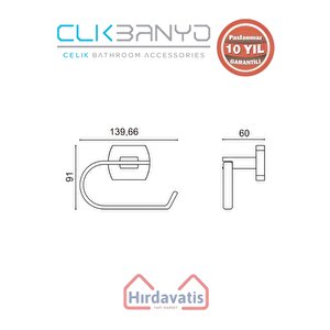 Paslanmaz Pirinç Milano Açık Kağıtlık Mat Siyah