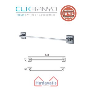 Paslanmaz Pirinç Kumru Uzun Havluluk 60cm