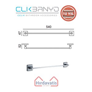 Paslanmaz Pirinç Kumru Uzun Havluluk 60cm